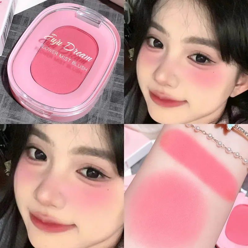 Σετ μακιγιάζ Lip Crayon And Flower Mist Blush Ματ Υψηλή χρωστική Αδιάβροχο Κιτ μακιγιάζ προσώπου με φυσικό ροζ μακράς διαρκείας