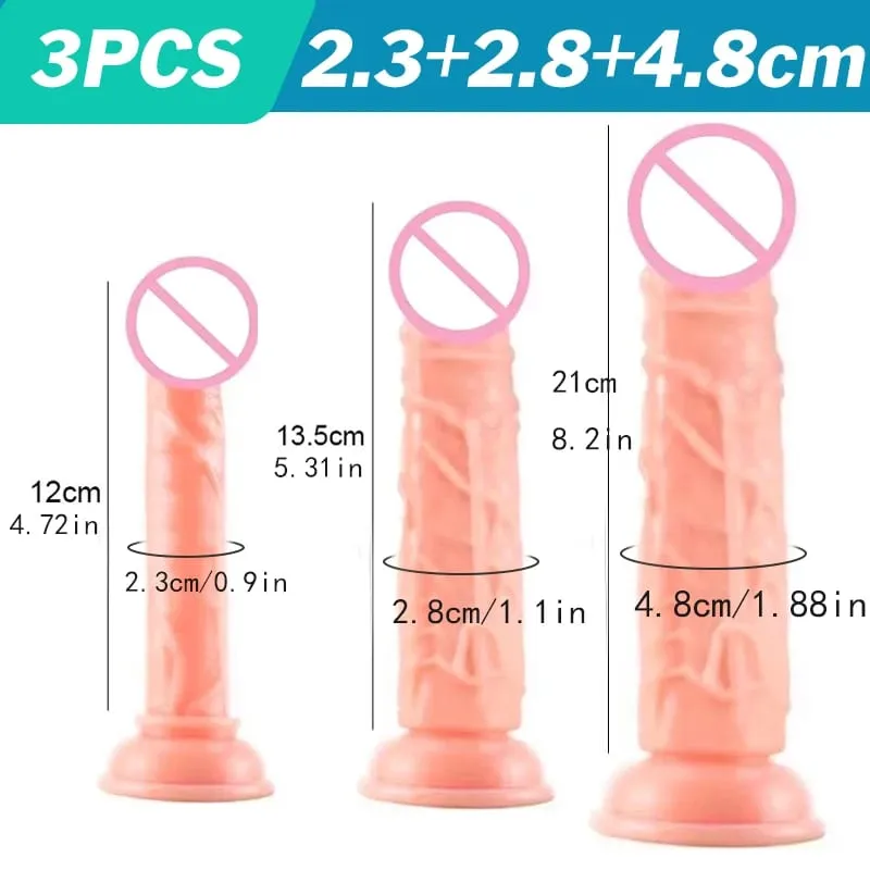 Realistic Flesh Colored Silicone Dildo with Suction Cup Soft Butt Plug Adult Sex Toy for Women And Men Realistic Soft Dildo