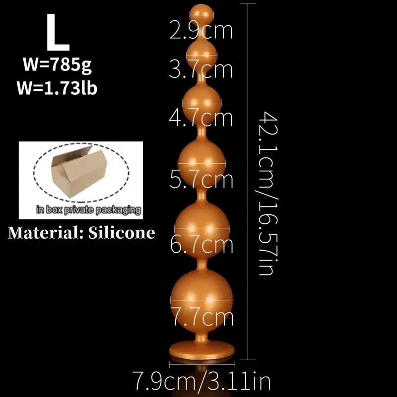 Cuentas anales súper largas, tapón Anal, masaje de próstata, tapón Anal grande, bolas vaginales, estimulación Anal, consolador con cuentas, Juguetes sexuales anales profundos