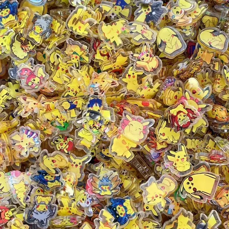 Pokemon Acrylic DIY Patch Kawaii Pendant Ειδικού σχήματος κοπής Anime Cartoon διπλής όψης Υλικό φουρκέτας μπρελόκ εκτύπωσης