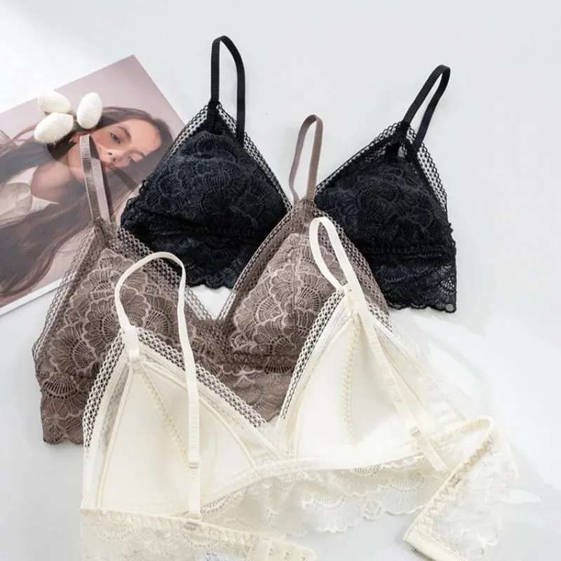 Birdtree Real Silk Bra Brief Σετ Γυναικεία Triangle Cup Εσώρουχα Χαμηλή μέση Δαντέλα Κομψά Σετ Άνοιξη 2026 Νέο A61815JF