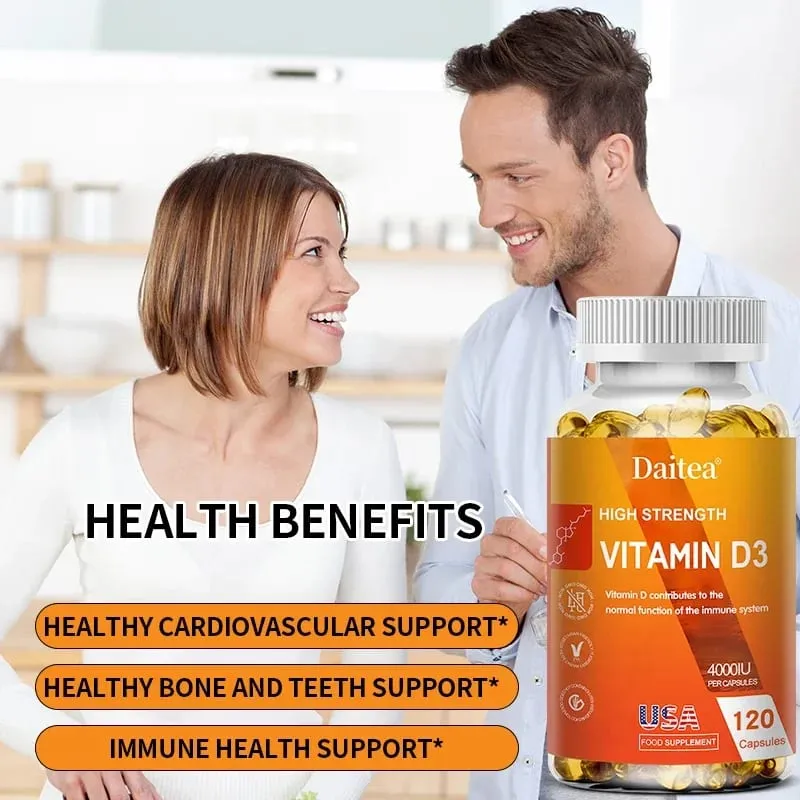 Bitamina D3 Capsules 4000IU Nagbibigay ng Immune Bone Support Nagsusulong ng Calcium Absorption Itinataguyod ang Kalusugan ng Muscle Nervous System — image 3