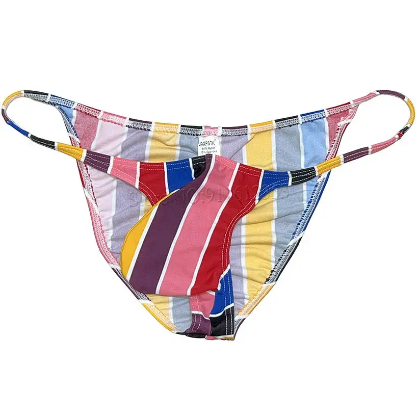 Men's Cheeky Briefs Underwear Pouch Male Ruched Bikini Swimwear Sexy Underpants High Elasticity, Low Waist, Floral Print sexy