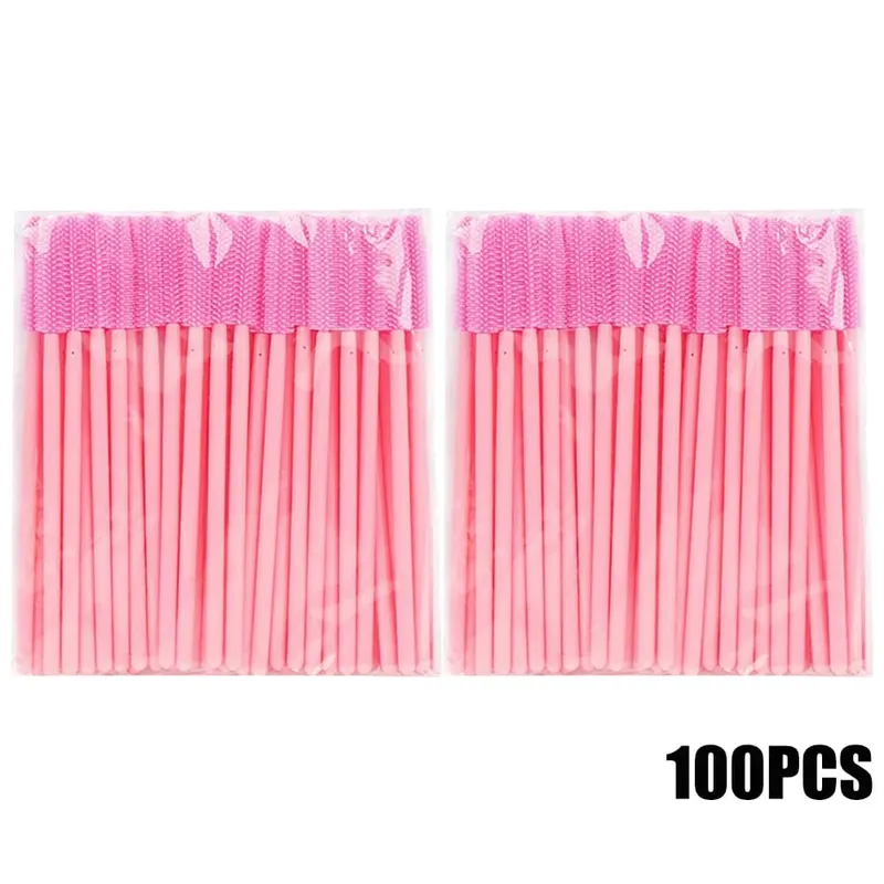 50/100 Buah Kit Aplikator Tongkat Maskara Kuas Bulu Mata Silikon Kuas Bulu Mata untuk Alat Rias Alis Ekstensi Bulu Mata