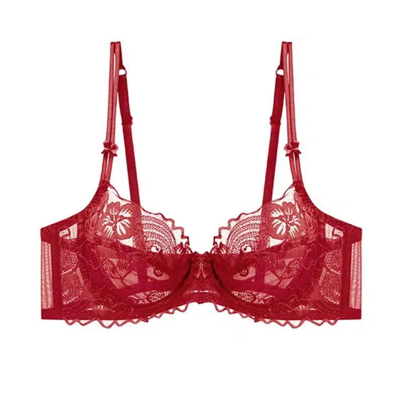 Σουτιέν Γαλλικό Lace Minimizer για Γυναικεία Σουτιέν Πλήρες Στήριγμα Μπούστου Εξαιρετικά λεπτό και αναπνεύσιμο σέξι Tushy Σετ σουτιέν MOYISU Sexy