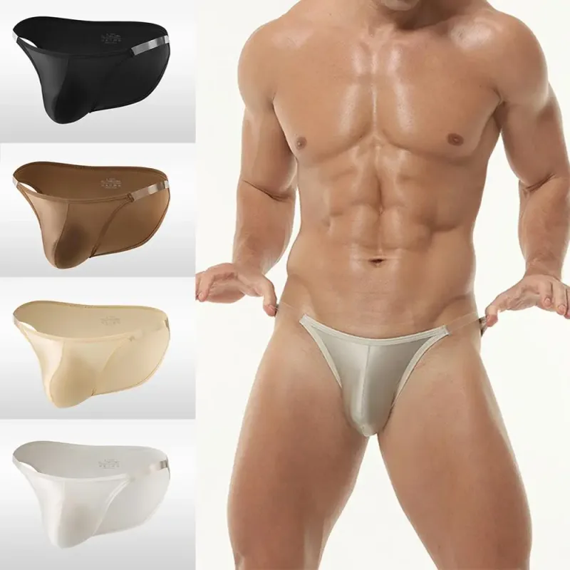 Men Underwear Erotic Mini Thong Panties Man T-Back Knickers Low Waist Bikini Briefs Ultra Thin Lingerie Hombre Underpants
