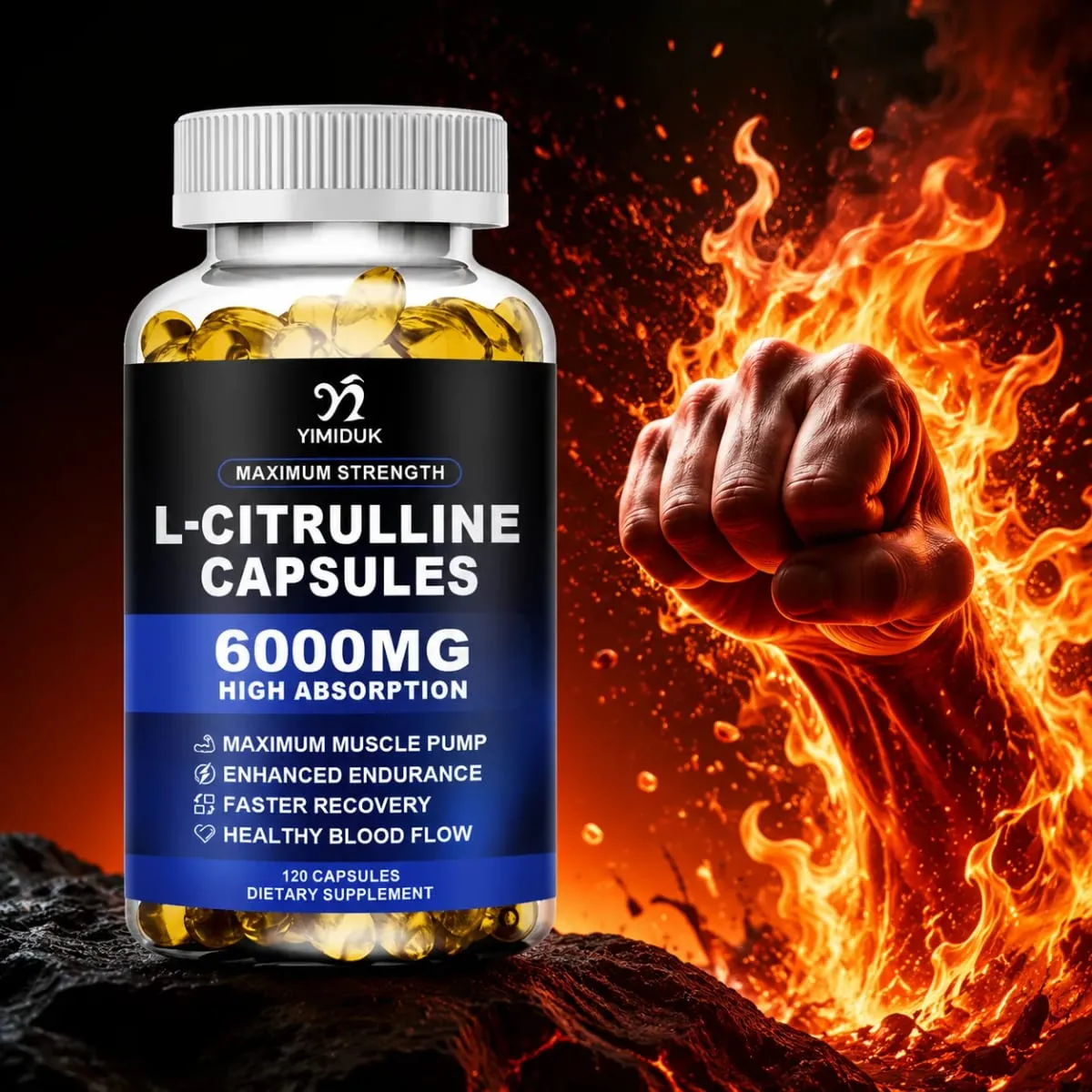 Κάψουλες L-Citrulline Μέγιστης Αντοχής Υποστηρίζουν τα Αιμοφόρα αγγεία Αντοχή Μυϊκό Πόνο για Bodybuilding & Προπόνηση Ενδυνάμωσης