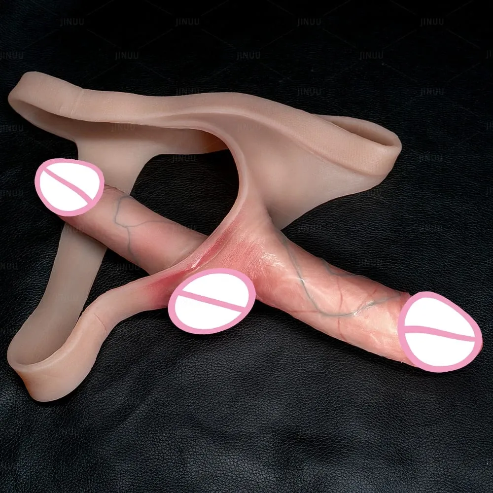 Double Headed Strap-On Dildo for Couples Wearable Silicone Realistic Penis BDSM Dick Dildo Pants Strapon Women's Sex Toy