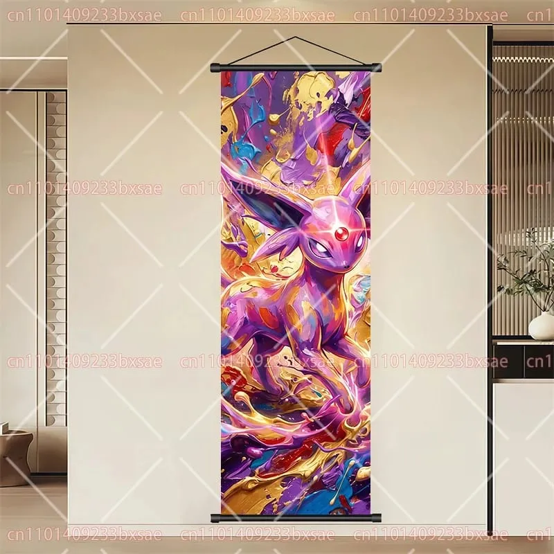 Pokémon Anime HD Scroll Painting Eevee Pikachu Suicune Charizard Mewtwo Διακόσμηση τοίχου με φόντο αφίσα Παιδικό δώρο