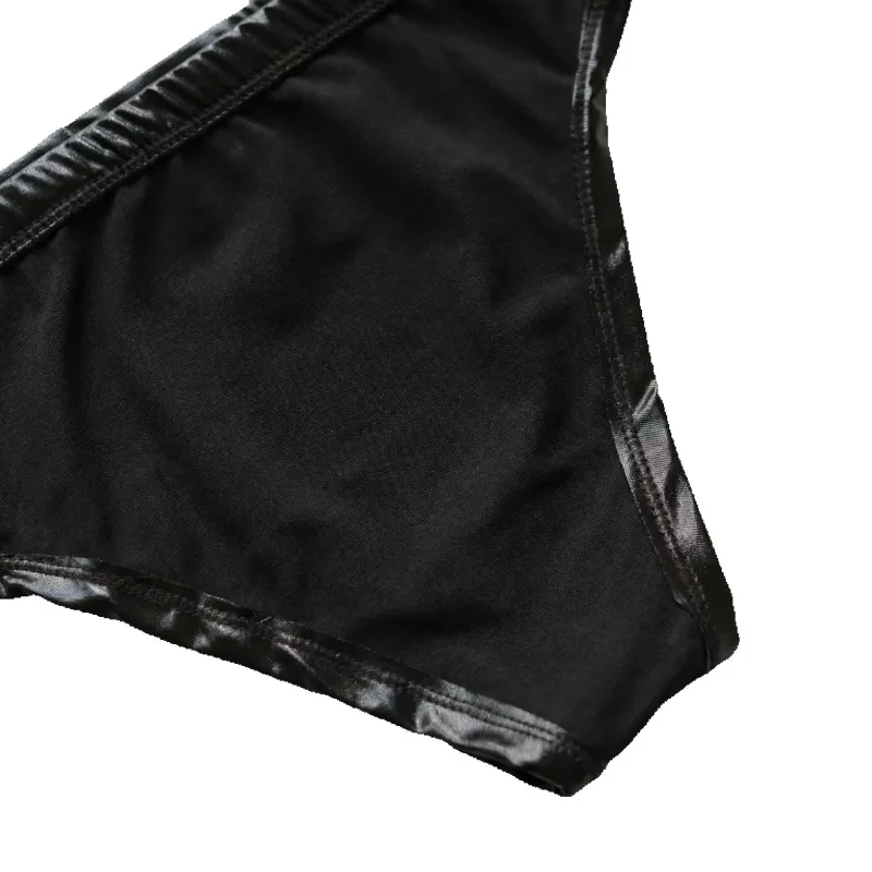 1Pc men's PU leather triangle underwear, sexy triangle underwear, boxing fitness, suitable for costume parties, sweet gift 3256811476168708