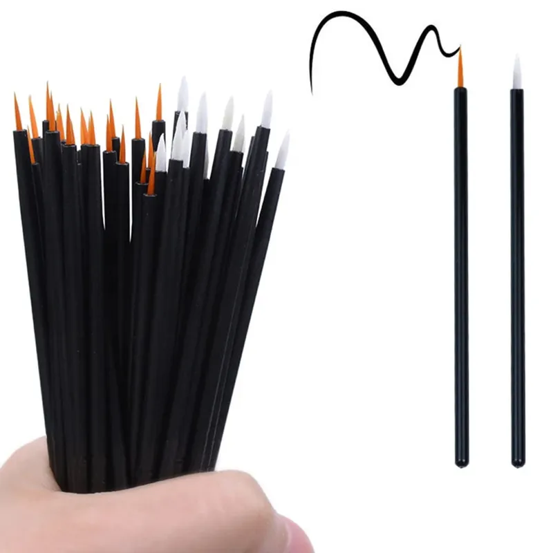 50/100pcs Eyeliner Brushes Eyelash Eyeshadow Applicator Para sa Nail Art Painting Pen Tool Eye Lash Wands Makeup Accessories