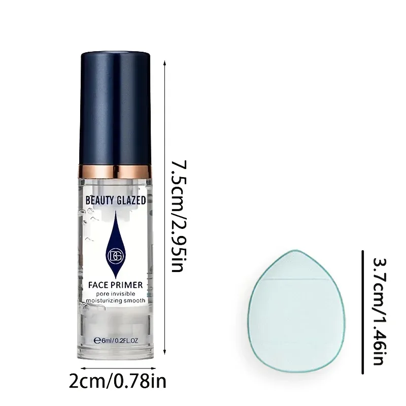 2pcs/Set :1pc Makeup Primer+1pc Puff Hydrating and Moisturizing Adheres Well To The Skin Long Lasting oil Control Travel Size