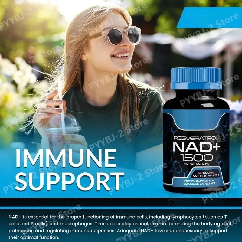 NAD + Viên Với Resveratrol Thảo Dược Bổ Sung Chất Chống Oxy Hóa Hỗ Trợ Sức Khỏe Tế Bào Năng Lượng & Chống Lão Hóa Dành Cho Nữ 90 Miếng — image 6