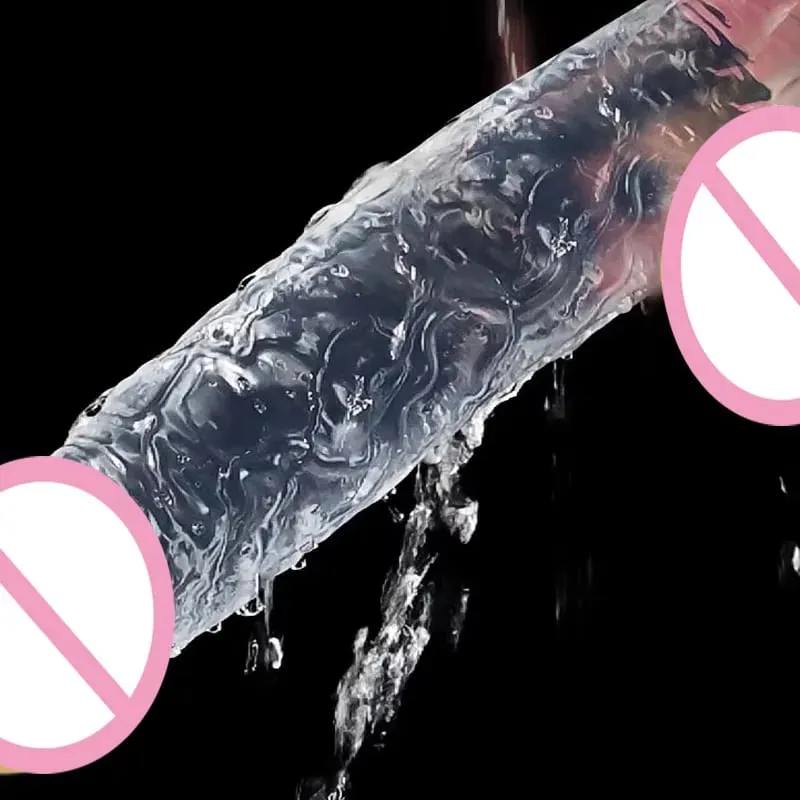 רצועה לבישה מציאותית על שקופה דילדו אוננת כוס יניקה חזקה נקודת G צעצוע מין למבוגרים מתאים לזוגות נשים וגברים