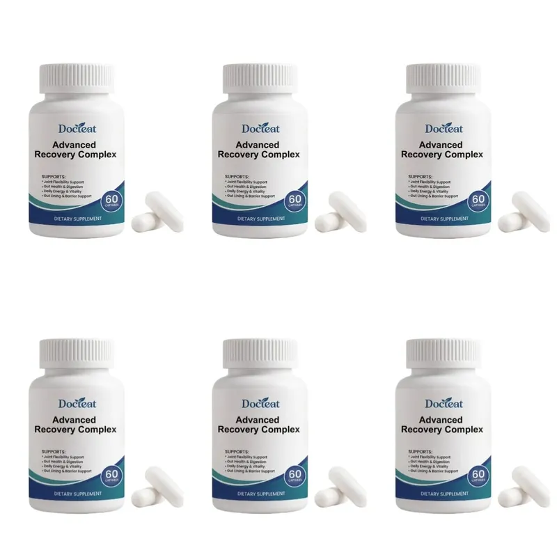 Advanced Recovery Complex 60 Capsules with L Glutamine Glycine Lysine Digestive Enzymes for Gut Health Daily Wellness Support