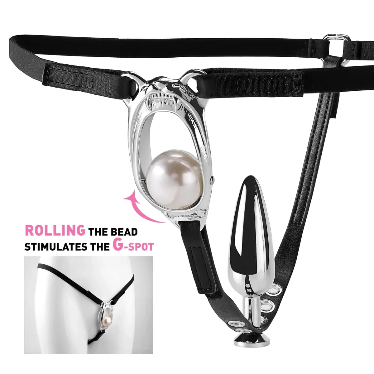 Sexy underwear with Anal Butt Plug Adjustable Strap Rolling the bead stimulates the g-spot Bondage sex toys adult pleasure