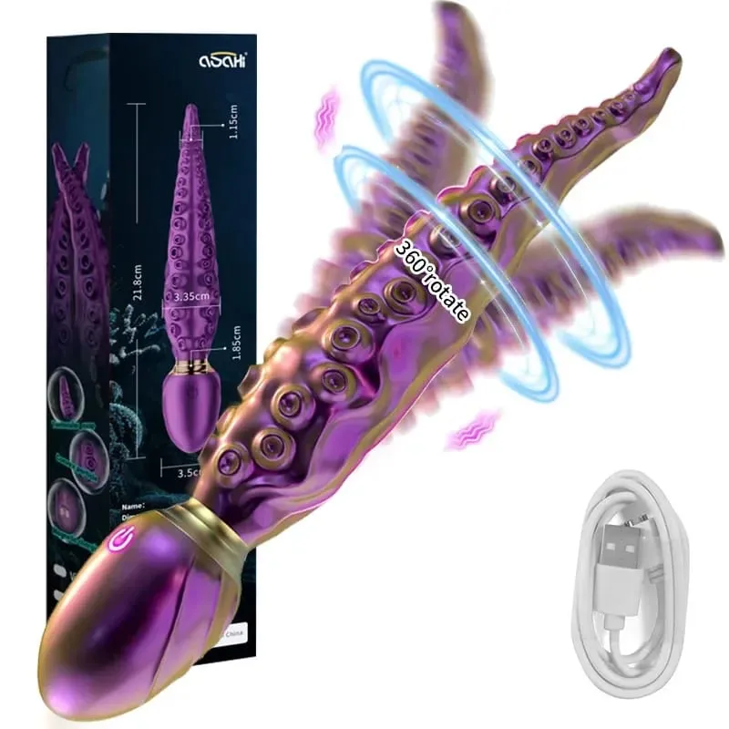 360° Rotation Vibrating Monster Dildo Octopus Tentacle G-Spot Clitoris Vibrators Nipple Stimulation Adult Sex Toys Women