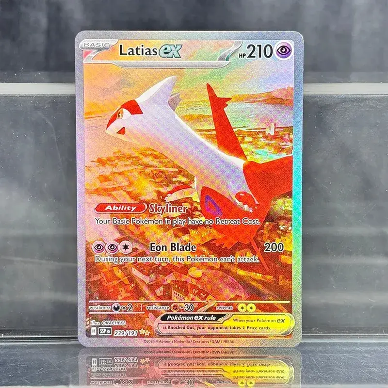 אוסף משחקי מסחר הולוגרפי PTCG כרטיסי פרוקסי Charizard Pikachu Mew EX Singl PKM Foil Cards Gengar VMAX Skyridge (SK)