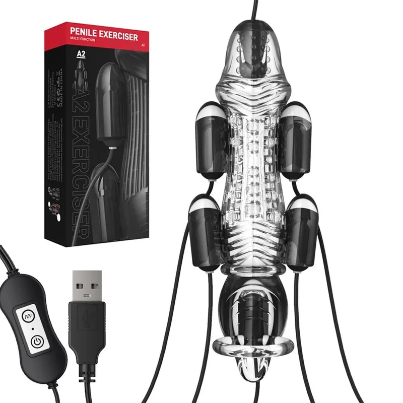 Glans Vibrator Remote Control Bullet Glans Vibrator για άνδρες Εξάσκηση πέους Glans Trainer for Delay Ejaculation Sex Toy