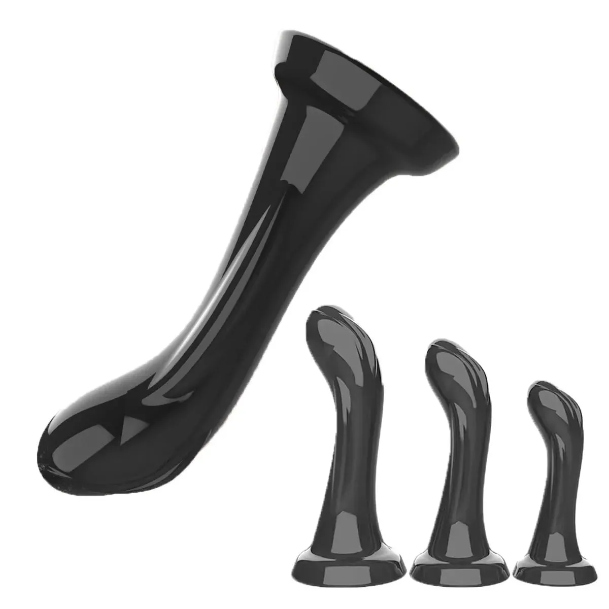 Καμπυλωτό ρεαλιστικό Dildo με ισχυρή βεντούζα, μαλακό εύκαμπτο σεξουαλικό παιχνίδι με σημείο G για γυναίκες άντρες Μαύρο μωβ Clear Lifelike Dillo