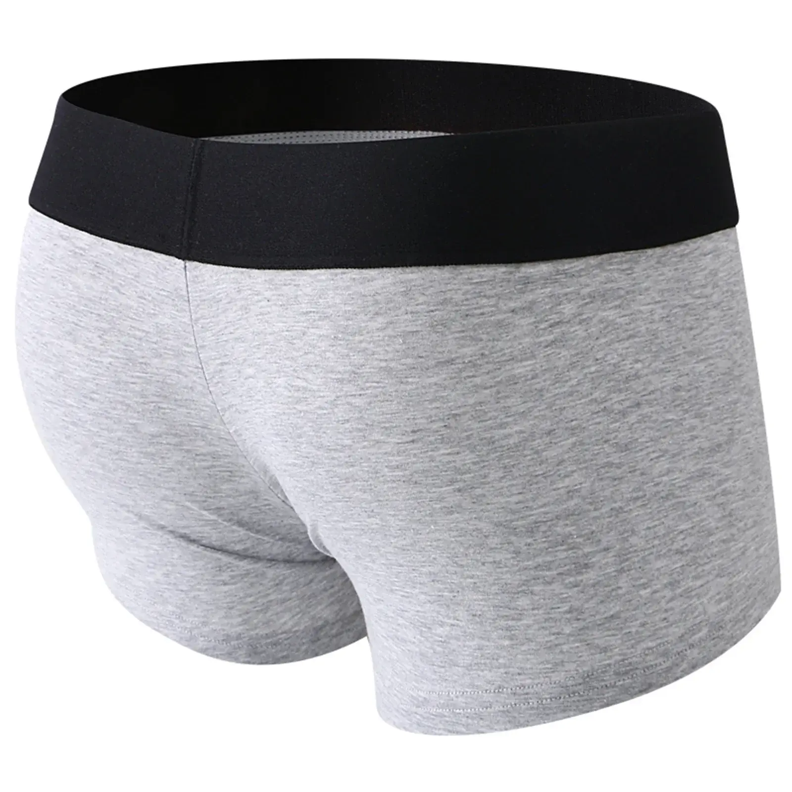 Men's Boxers Front Hole Pouch Underwear Silicone Cockring Sexy Boxershorts Wide Waistband Cotton Underpants Hollow Out Lingerie