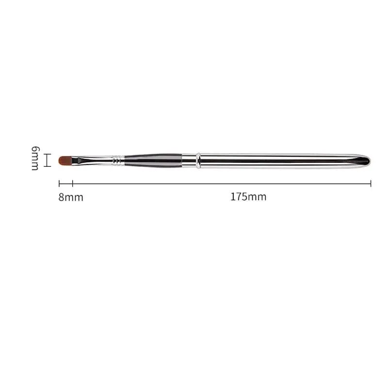Draagbare zilveren lippen make-up kwast pen metalen handvat cosmetische lipgloss lippenstift lipgloss borstel met beschermkap make-up kwasten