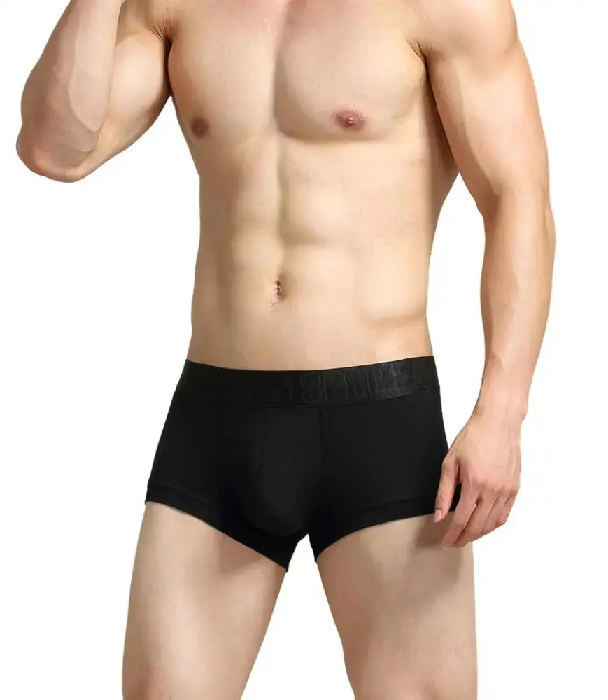 Men's Breathable Cotton Boxer Shorts U-Convex Pouch Low-Waist Soft Stretch Underwear for Daily Casual & Intimate Wear