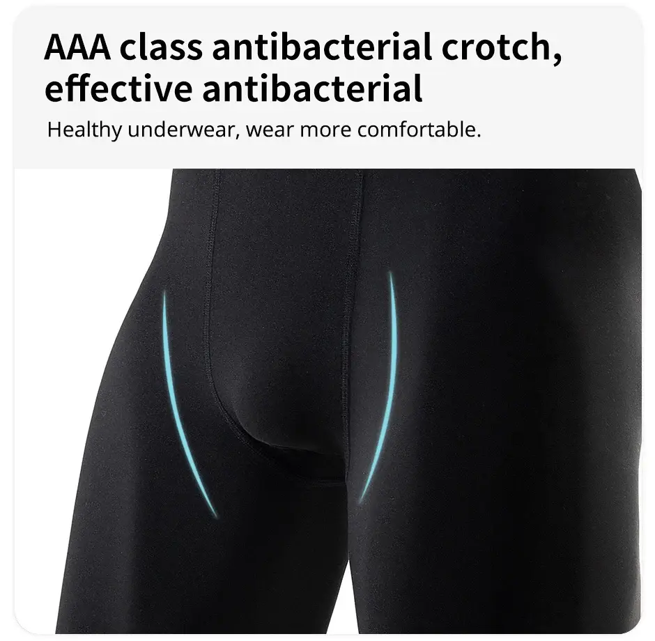 5/10 Piece Set Of Men's Solid Color Classic Long Underwear Quick Drying Youth Sports Comfortable Elastic Casual Boxer Shorts