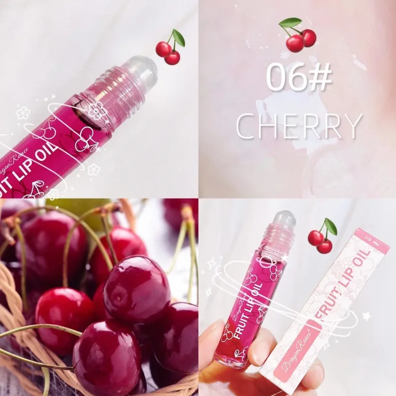 Hydrating Lip Oil Roller Gloss Moisturizing Nourishing Lip Balm Transparent Colorless Fruit Avocado Lip Care