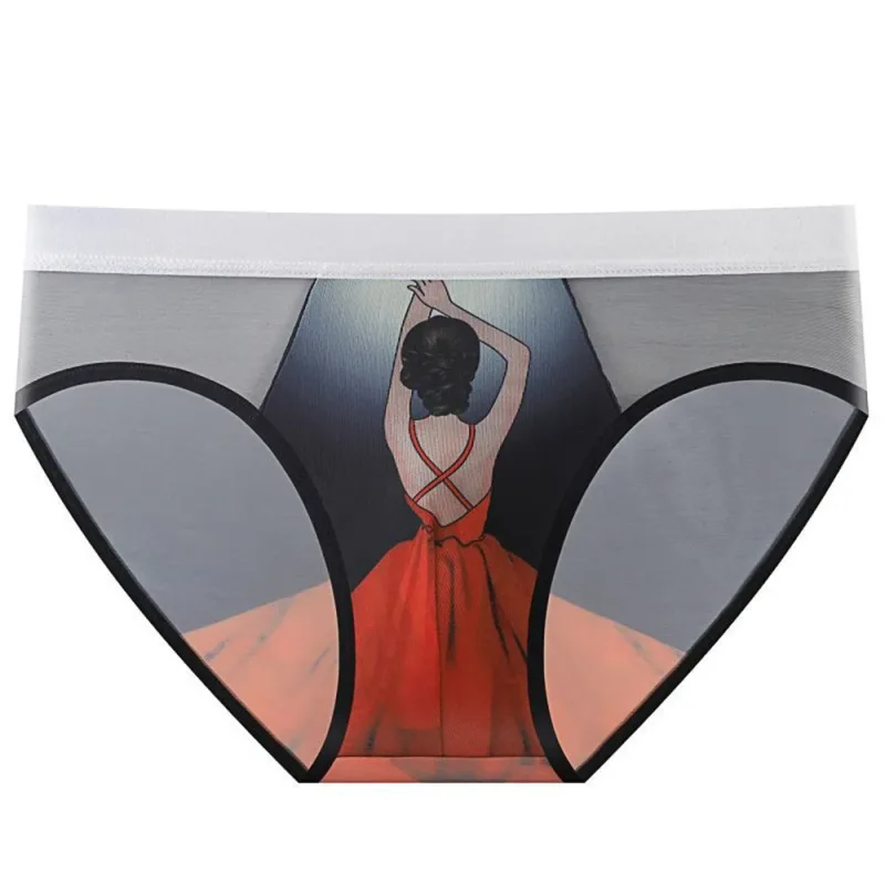Novelty Cartoon Mesh Briefs Men Underwear NEW 2026 Male U Convex Pouch Underpants Plus Size XL-4XL