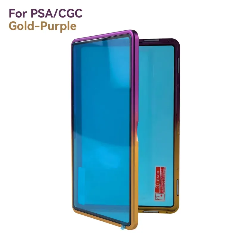 Casing Pelindung Kartu Bertingkat Aloi Aluminium Warna Gradien untuk Tempat Pajangan Bumper Kartu Perdagangan Tahan Gores UV & BGS PSA/BGS