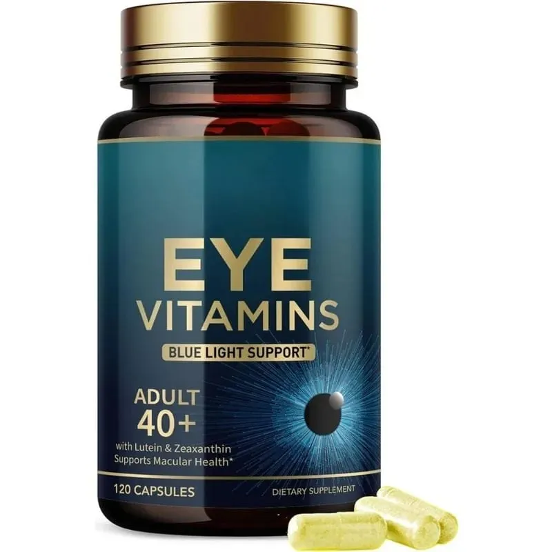 Eye Vitamins Capsules Blue Light Support na may Lutein at Zeaxanthin para sa 40+ Macular Health Support para sa Lalaki Babae 120 Capsules
