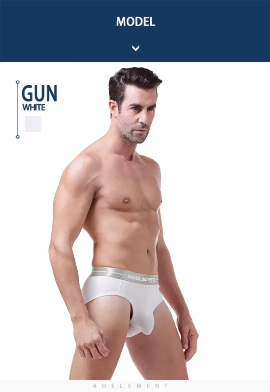 Modal capsule lift U convex men's underwear bullet separate ice silk capsule pouch briefs