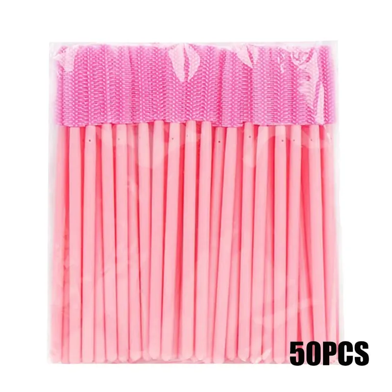 50/100 Buah Kit Aplikator Tongkat Maskara Kuas Bulu Mata Silikon Kuas Bulu Mata untuk Alat Rias Alis Ekstensi Bulu Mata