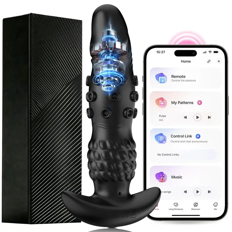 APP Τηλεχειριστήριο Prostate Massager Vibrator Αρσενικό Τηλεσκοπικό Κουνώντας Δονούμενο Πρωκτικό Πισινό για Άντρες Δονούμενα παιχνίδια σεξ για ενήλικες