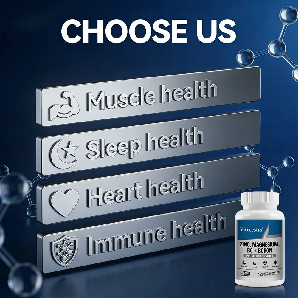 Magnesium Complex Capsules - boron/L-Threonate + Zinc D3 B6 High Absorption Muscle Bone Brain Sleep Health Panglunas sa pagkabalisa