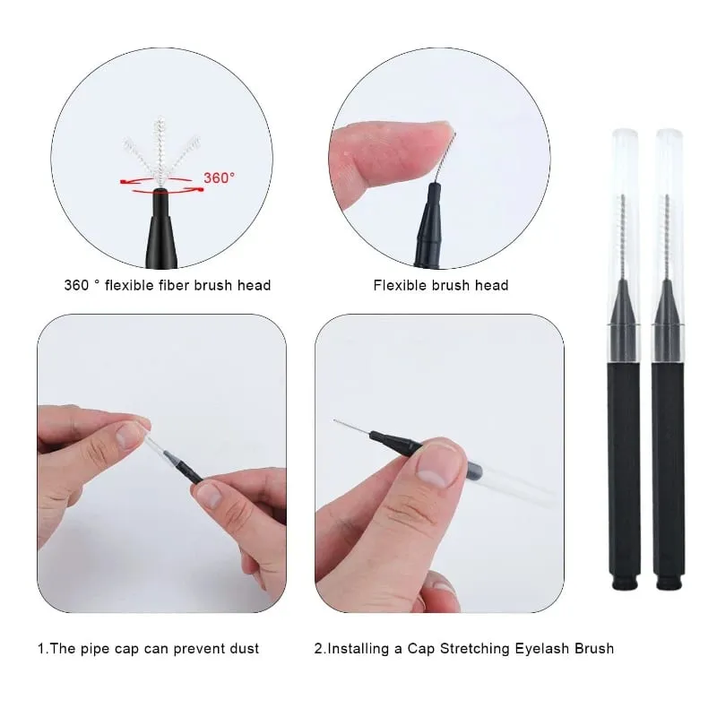 5/10/50PCS Mini Eyebrow Brush Brow Perm Brush Disposable Brow Lifting Brushes Bendable Micro Eyelash Brush Applicators Tools — image 3