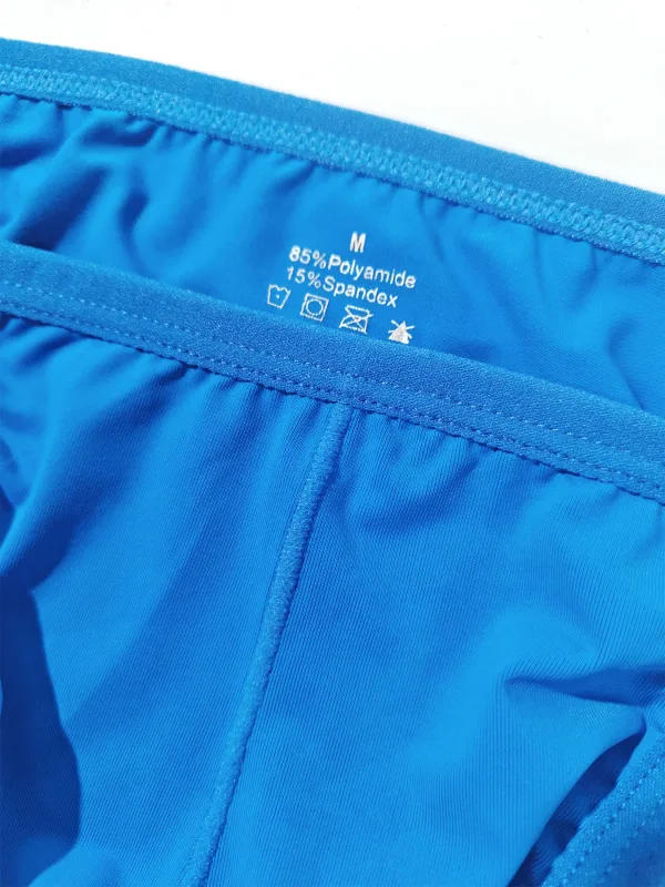 1PC Men's Sexy Low-Waist Briefs with Large Pouch Single Color Thin Belt Comfortable Thin Design for Summer Pure Color Underwear