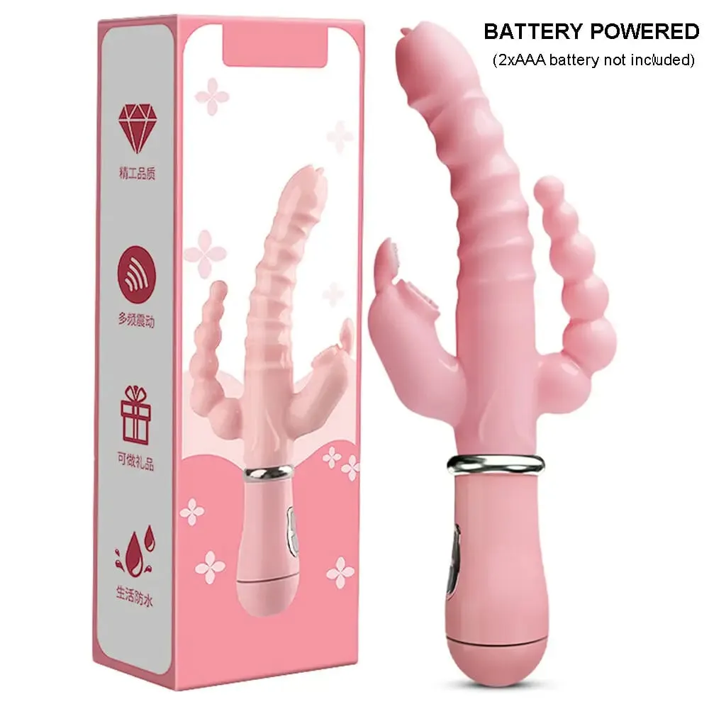 Vibrátor Erőteljes 3 az 1-ben Műpénisz Rabbit Vibrátor Vízálló Anális Clit Vibrátor Szexjátékok Női Párok Flörtöl Dildo Vibrátor
