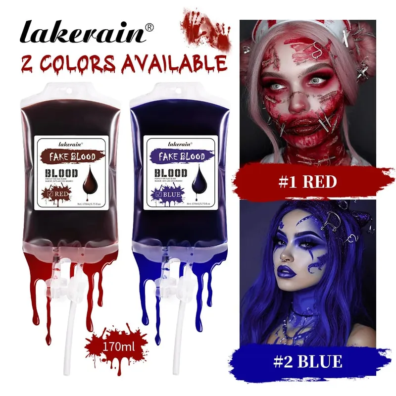 Halloween Horror Σετ Μακιγιάζ Υψηλού Κορεσμένου Χρώματος Μεγάλης διάρκειας Εύκολη Απενεργοποίηση Ασφαλής Φόρμουλα Fake Blood Lip Stain για Halloween Cosplay