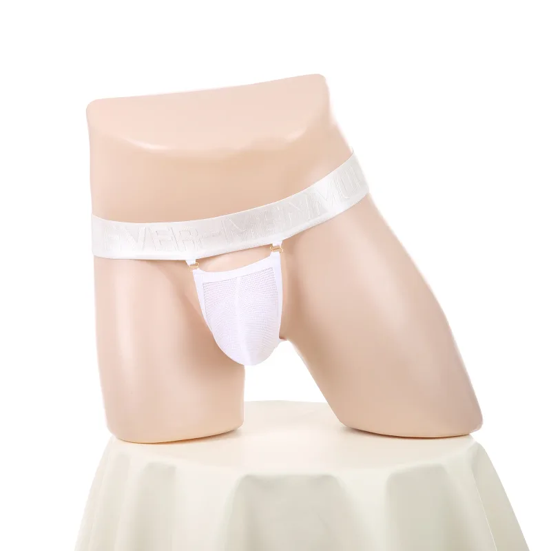 Mesh Underwear Men Sexy Briefs Buckle Bulge Pouch See‑Through Underpants Male Sheer Lingerie Panties
