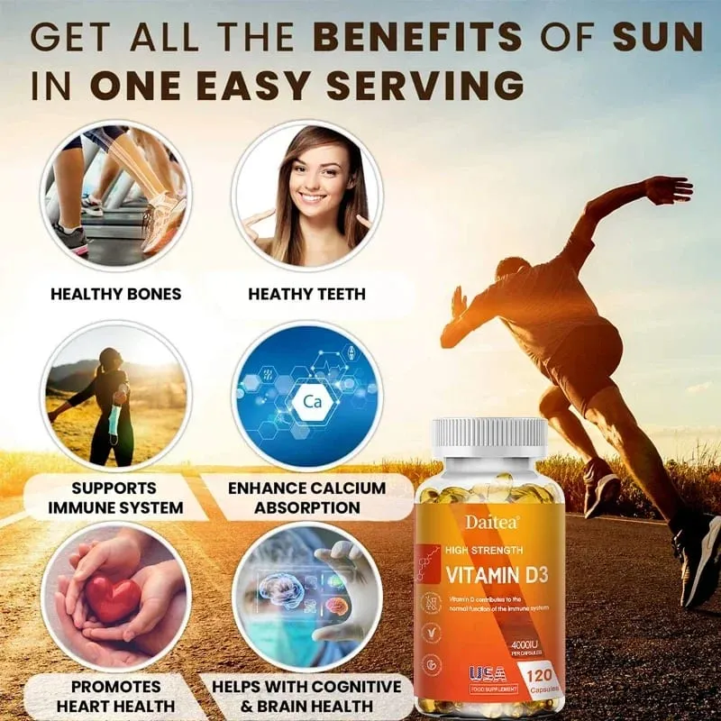Bitamina D3 Capsules 4000IU Nagbibigay ng Immune Bone Support Nagsusulong ng Calcium Absorption Itinataguyod ang Kalusugan ng Muscle Nervous System — image 6