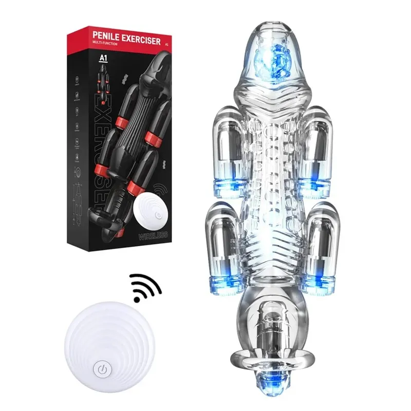 Glans Vibrator Remote Control Bullet Glans Vibrator για άνδρες Εξάσκηση πέους Glans Trainer for Delay Ejaculation Sex Toy — image 2