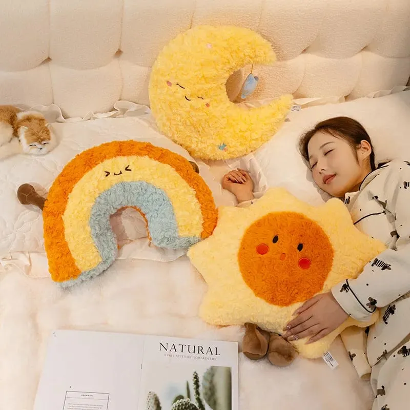 45cm Cute Rainbow Cloud Sun Moon Star Throw Μαξιλάρι Rainbow Λούτρινο παιχνίδι Διακόσμηση κρεβατοκάμαρας Μαξιλάρι κούκλας καναπέ