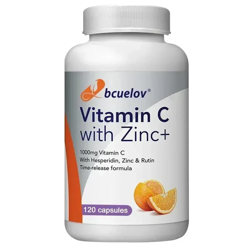 Organic Vitamin C + Zinc Capsules High Absorption Immune Support Antioxidant Collagen Health Supplement - 30/60/120 Bilang