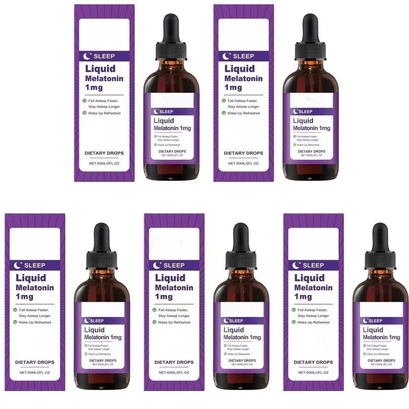 Liquid Melatonin 1 Mg Sleep Drops Mint Leaf Extract Fall Asleep Faster Stay Asleep Longer Wake Up Refreshed 60 ML