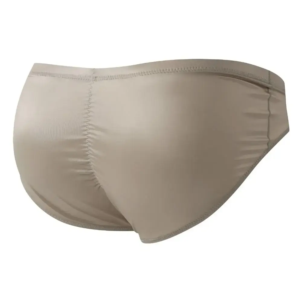 Underpants Low Waist Male Underwear Ice Silk Glossy Shiny Satin Silk Briefs Bulge Pouch Lingerie Men's Triangle Panties Daily