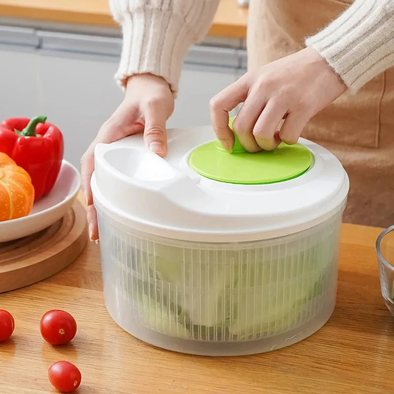 Salad Spinner Dryer Vegetable Fruit Food Drain Basket Dehydrator Quick Washing Drying Εγχειρίδιο Φυγόκεντρος Κουζίνα Οικιακό Εργαλείο