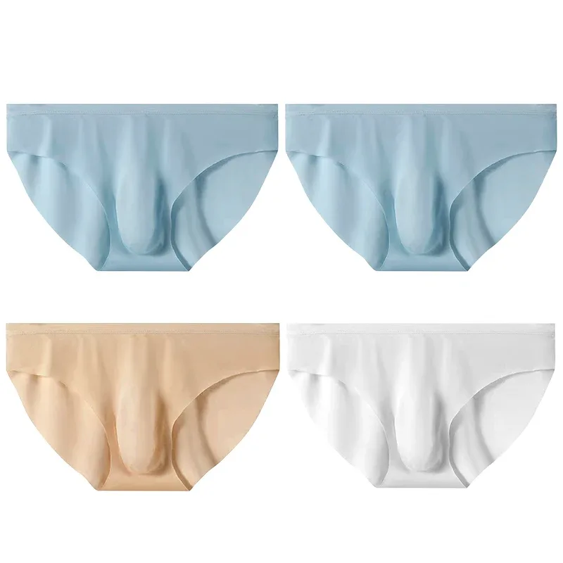 4 stuks heren ijszijde slips zomer transparant naadloos sexy sneldrogend trendy ademend ondergoed ultradunne slipjes