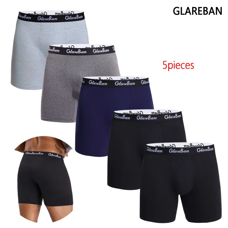 5 pièces ensemble mi-long Boxer Shorts Halloween sous-vêtements hommes caleçons pour hommes Homme Boxershorts slips culottes douces marque Sexy